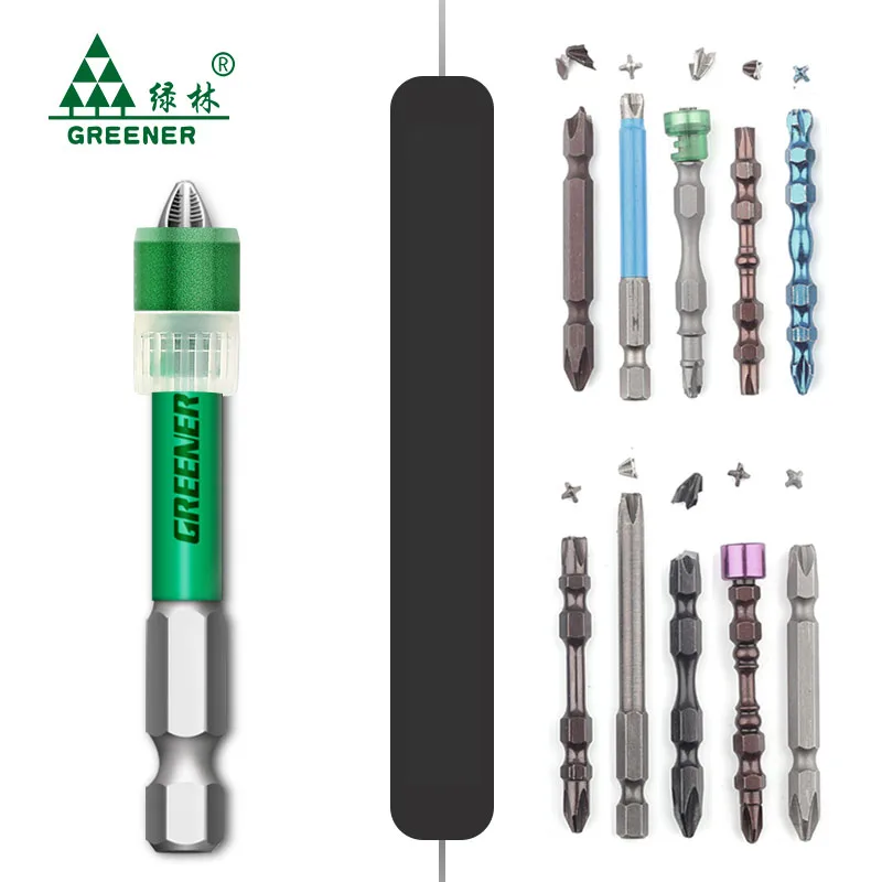 Зеленая отвертка магнитное кольцо 1/4 дюйма Универсальная головка отвертки для