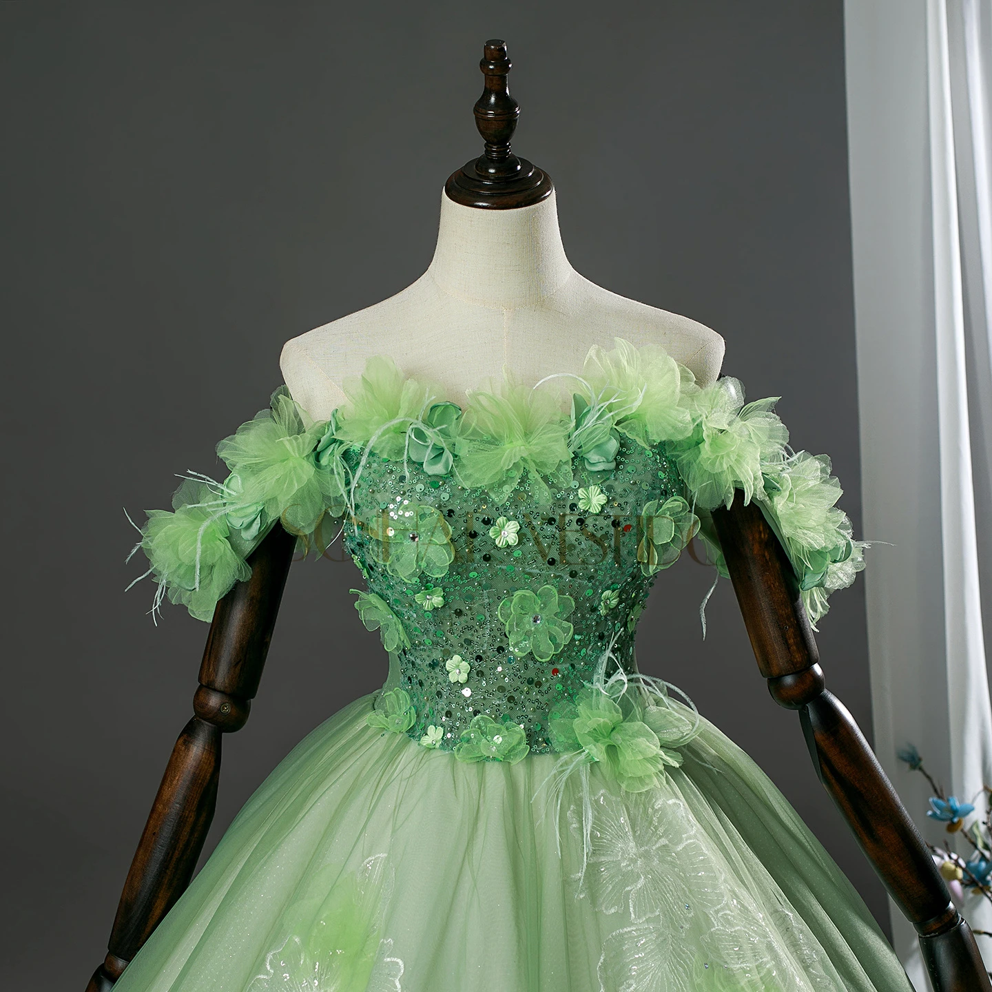 Фото Платье Sonhar Vestidos Green Party для 15-летия, выпускного бала, нарядное, на заказ, для девочки 15 лет, 2026 №1