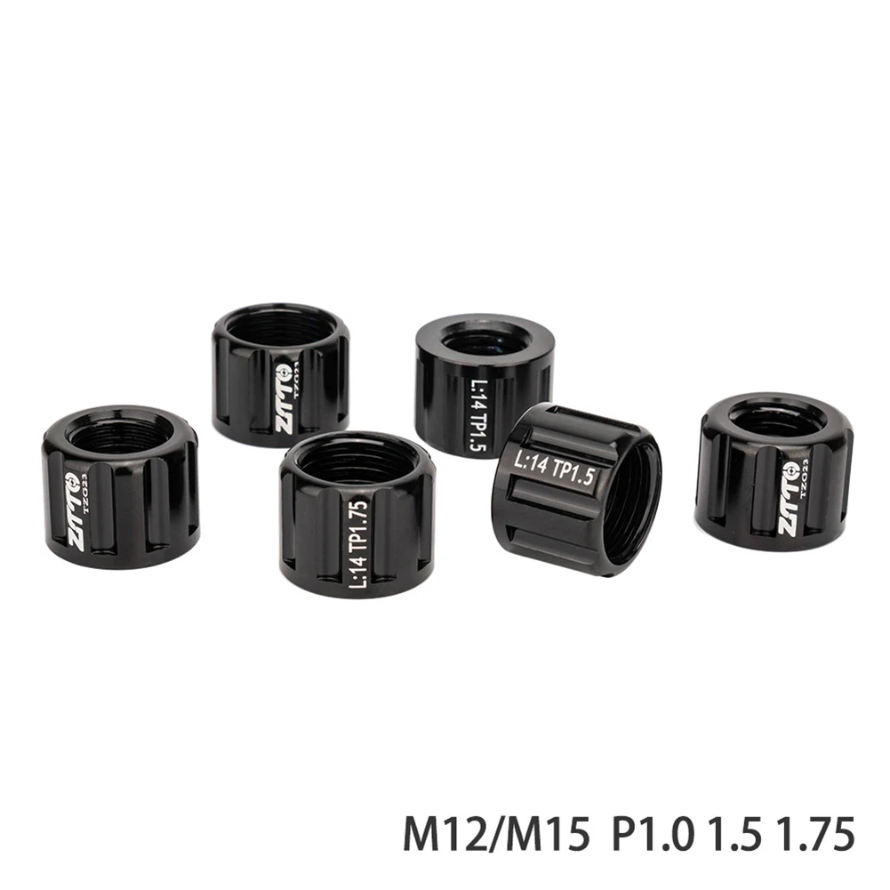Bicycle Thru Axle Nut M12 M15 P1.0 P1.5 P1.75 Hubs Shaft Cap Bike Accessories Replacement Nuts Bicycles Accessories Parts