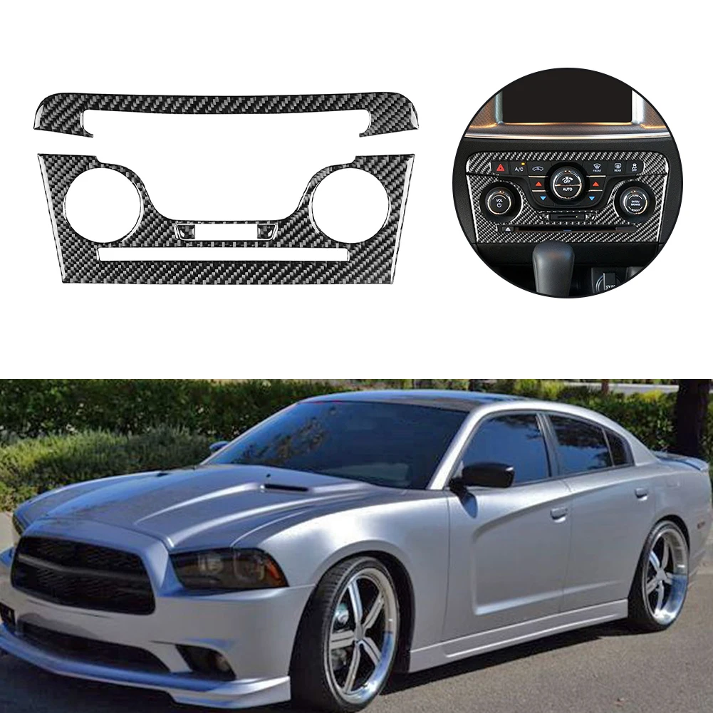

4 шт./компл. черная карбоновая консоль CD AC внутренняя отделка для Dodge Charger 2011-2014 Fashion Way