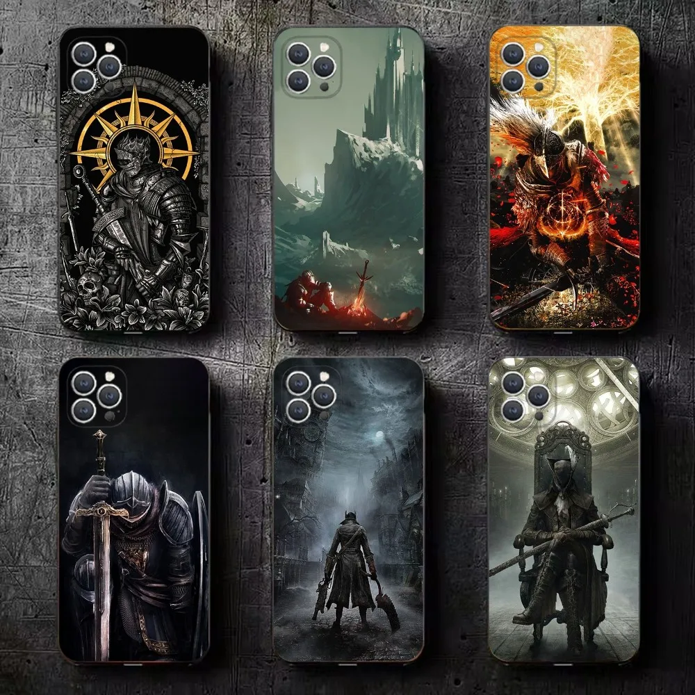 Чехол для телефона Game D-Dark S-Souls iPhone 15 14 13 12 11 Plus Pro Max XS X XR SE Mini 8 7 мягкий силиконовый