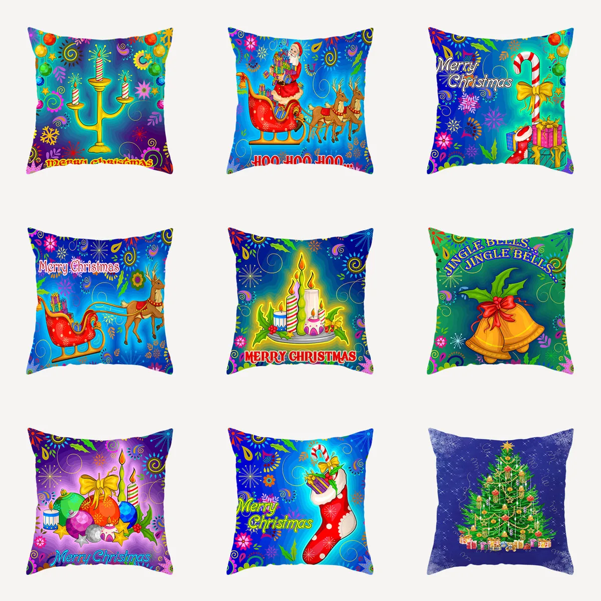 

ZHENHE Santa Claus Pattern Pillow Cover Double Sided Printing Cushion Cover for Bedroom Sofa Decor 18x18 Inch（45x45cm）