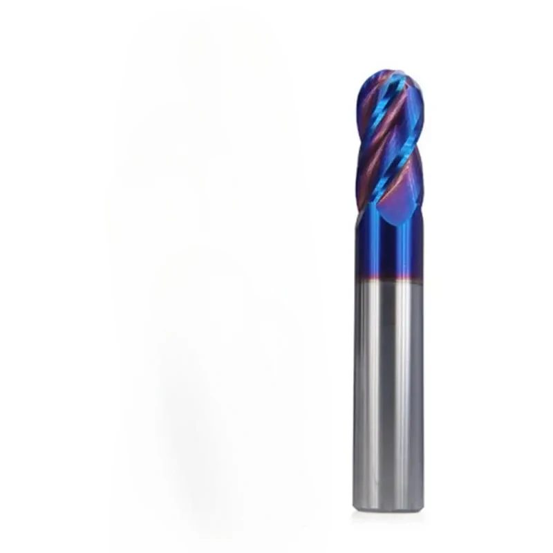 HRC50/55/70 для концевых фрез из стального материала, 4-зубая шаровая концевая фреза, карбид вольфрама, фрезерные инструменты с ЧПУ R0,5-R6,0 мм