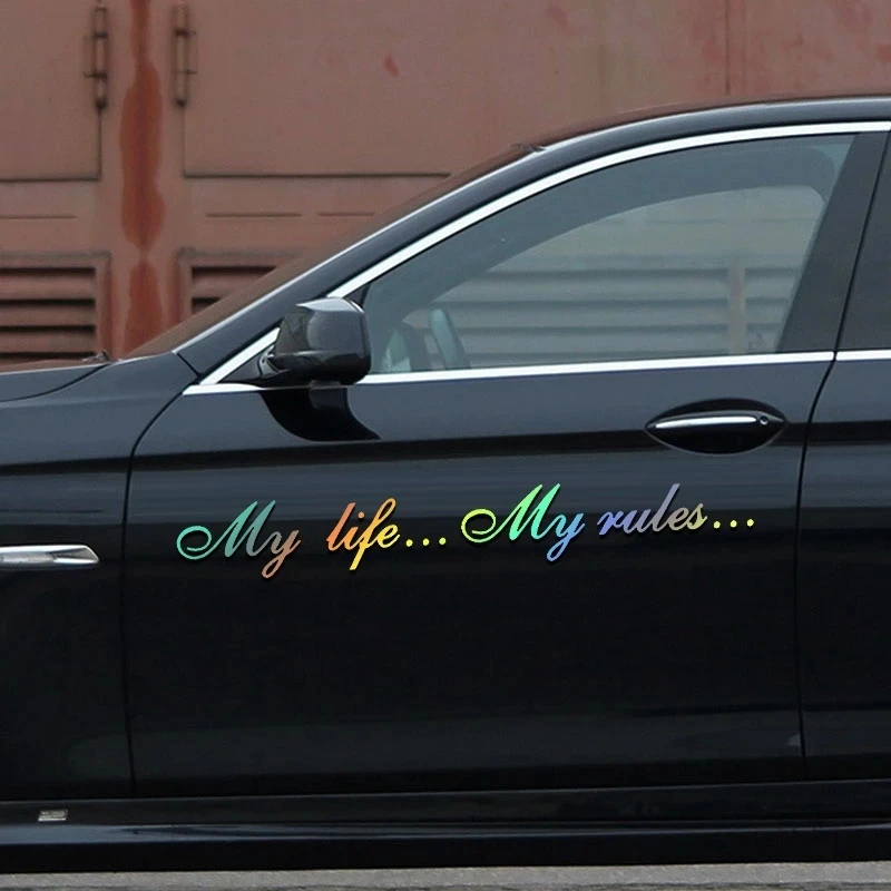 

60CM/80CM/100CM My Life...My Rules...Vinyl Decal Car Sticker Waterproof Auto Decors on Truck Bumper Rear Window