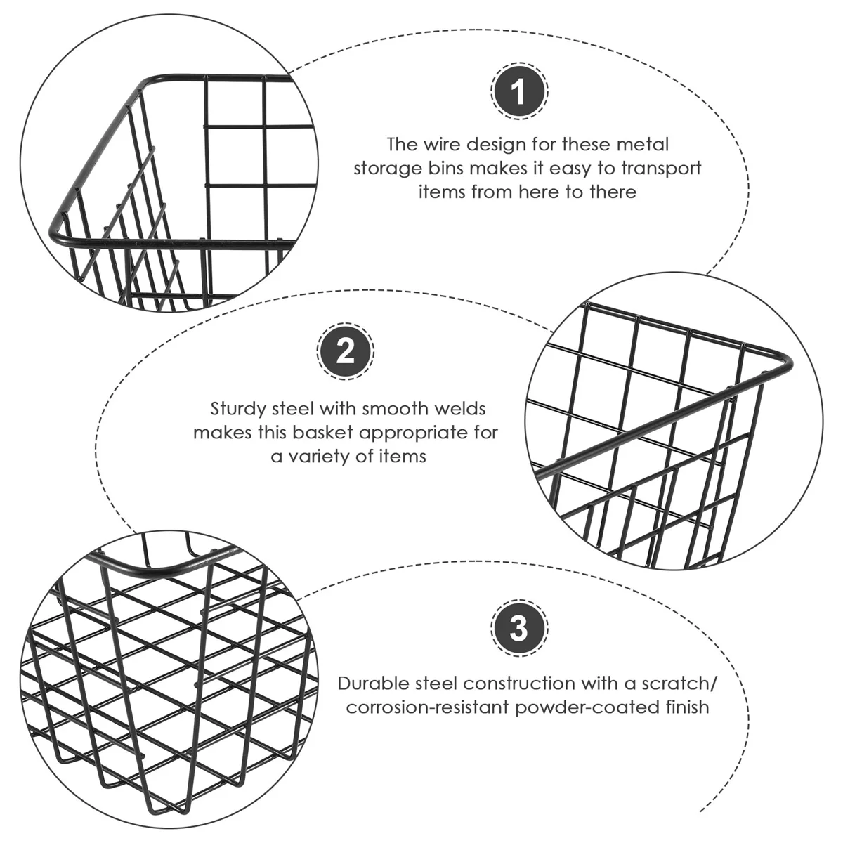 Полая железная проводная корзина корзины для хранения металлическая без