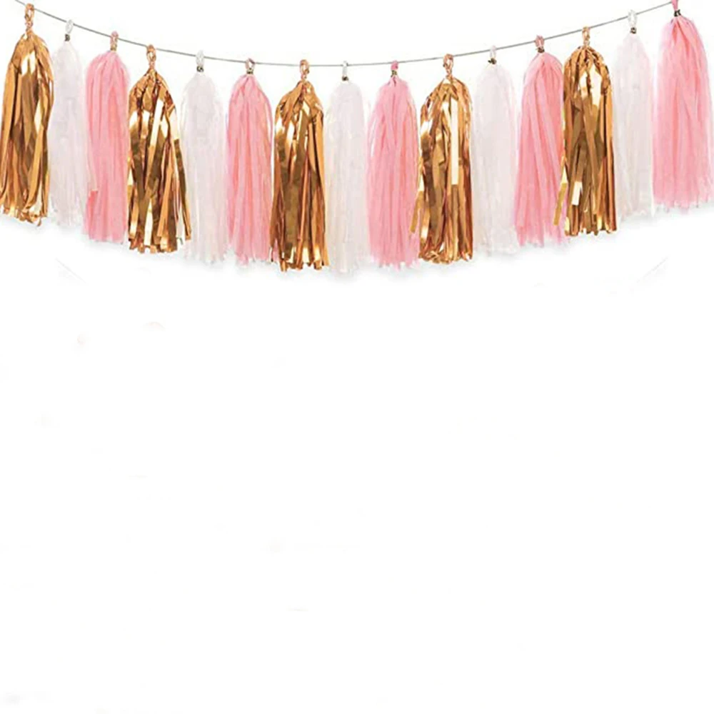 

Гирлянды и баннеры для праздника, розовый золото, 15 шт.