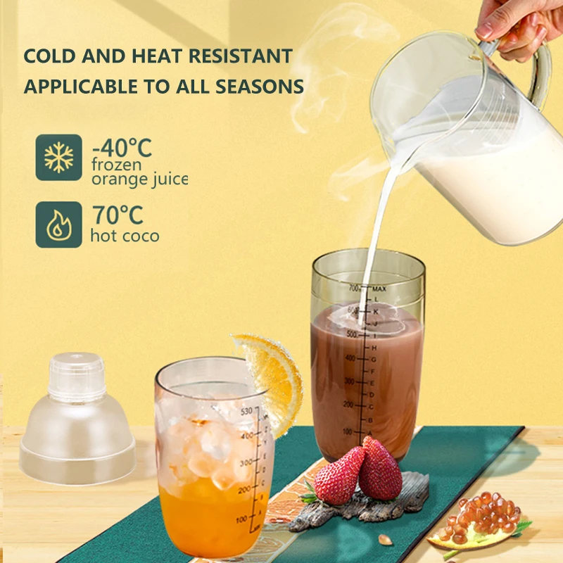 

Шейкер-чашка со шкалой, миксер для вина и напитков, прозрачный ручной шейкер для молока, чая, барная посуда, барный инструмент