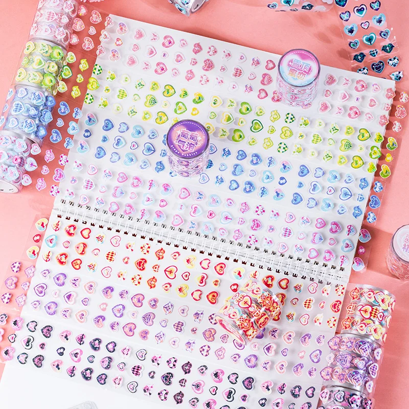 

Наклейки Kawaii, в рулоне, отражающие, лента декоративная, для фотографий, скрапбукинга