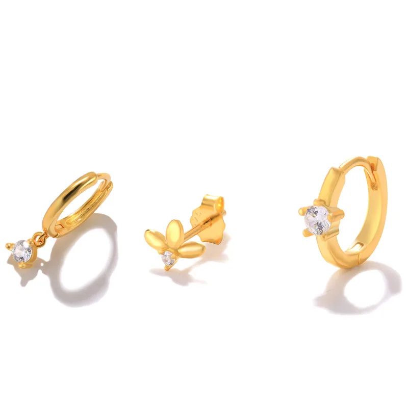 

CANNER Water Drop Pendientes Plata 925 Earring For Women Stud Earrings Piercing Oreille 18K Gold Wedding Party 2022 Trend Gift