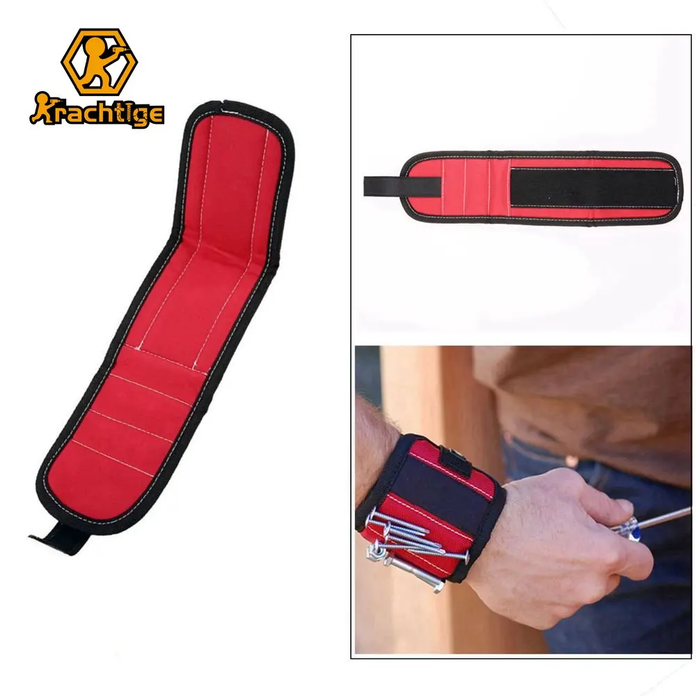 

Krachtige Magnetic Wristband Portable Tool Bag for Screw Nail Nut Bolt Drill Bit Repair Kit Organizer Storage