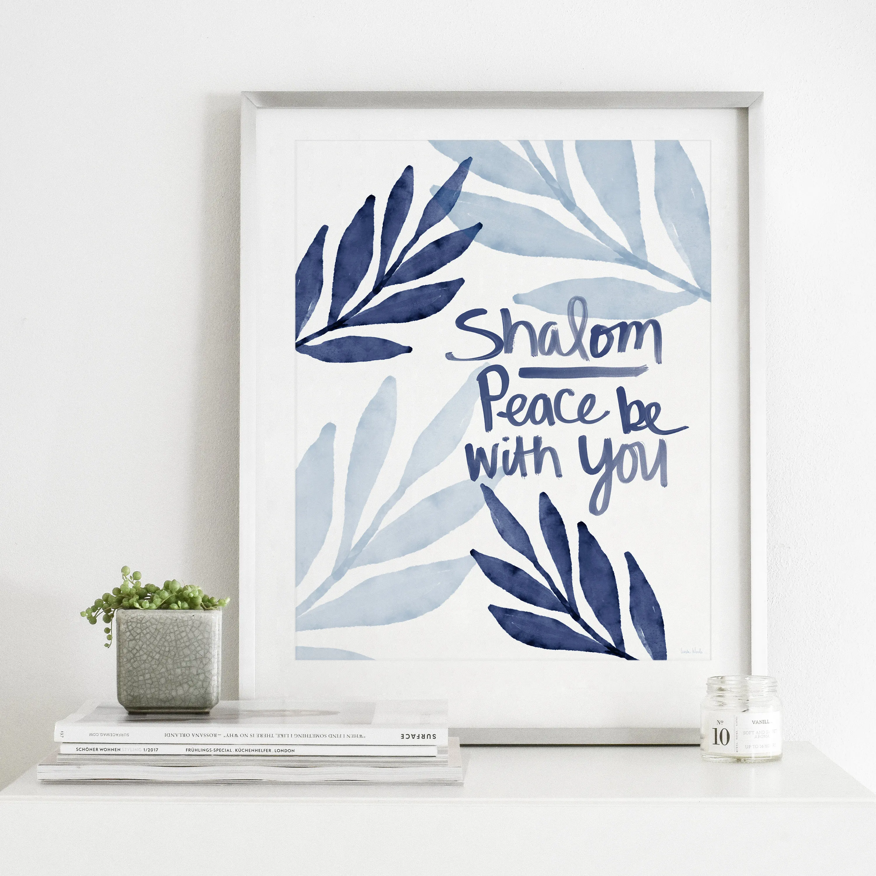 Современные еврейские цветные листья ботанические постеры и принты печать на