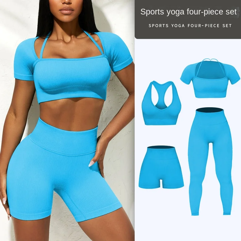 

Seamless Yoga Wear Gym Fitness Clothing Sports Bra Long Sleeve Crop Top High Waist Leggings Yoga Shorts Yoga Clothing for Women
