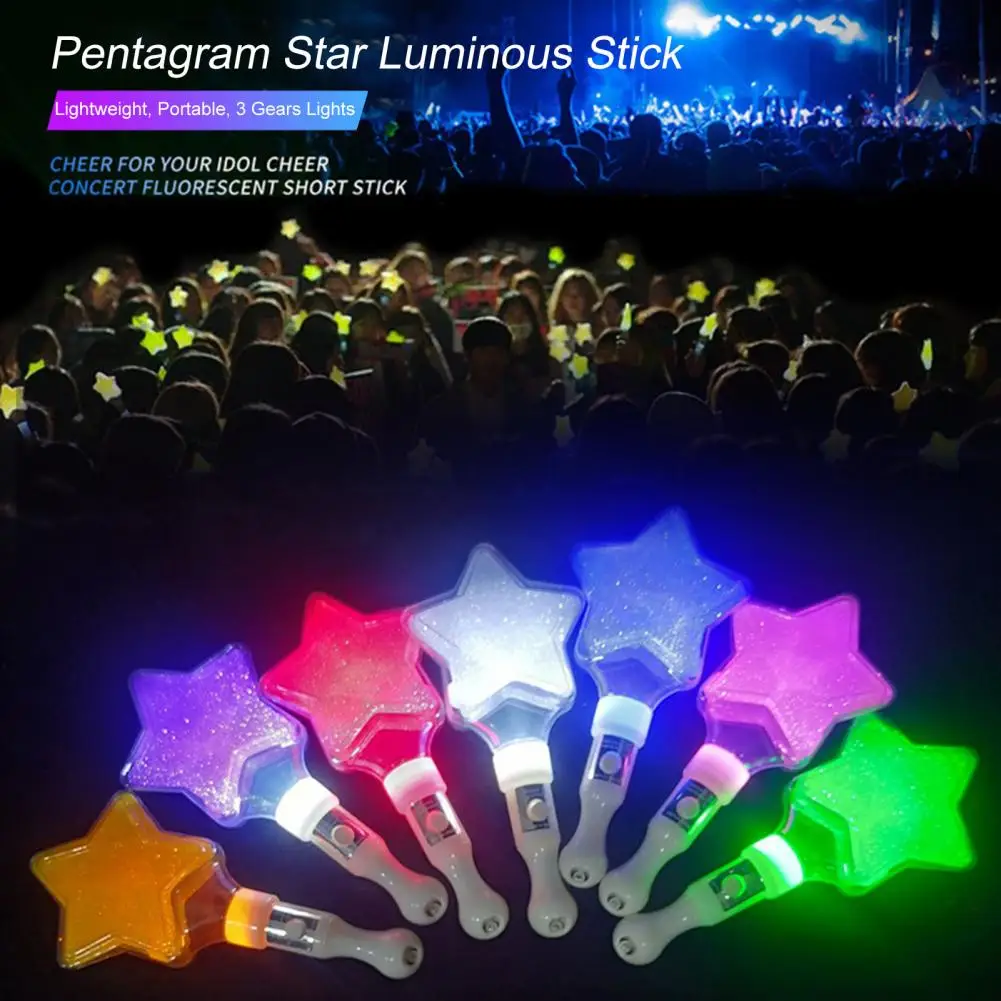 

Hot！Cheer Stick Interesting Three Gear Lights Multipurpose Add Fun Cheerful Pentagram Star Luminous LED Stick for Concert