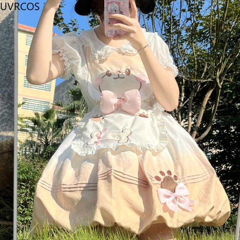 Японское милое платье в стиле &quotЛолита&quot женские милые платья принцессы с