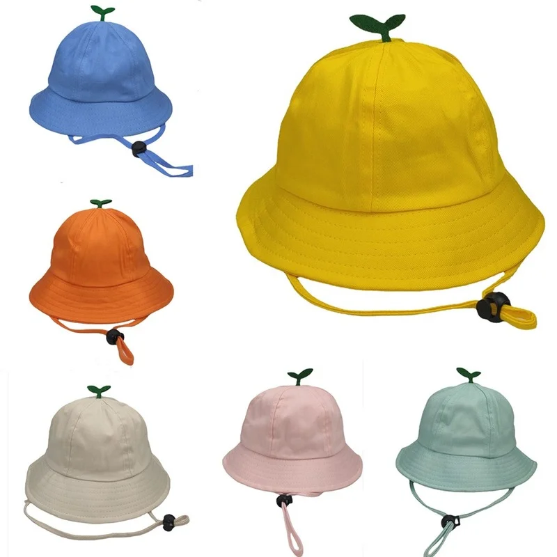 Spring and Summer Cute Children's Sun Hats Fisherman capTop Bean Sprouts Sunscreen Parent-child Bucket Hat Women's Caps