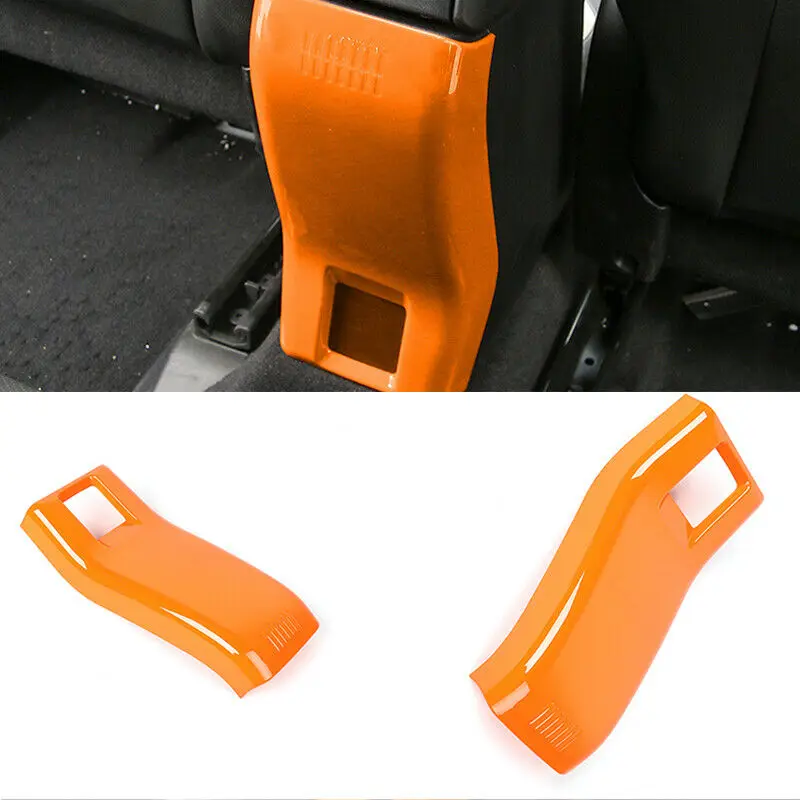 

For Jeep Renegade 2015-2020 ABS Orange Inner Rear Armrest Box Panel Cover Trim