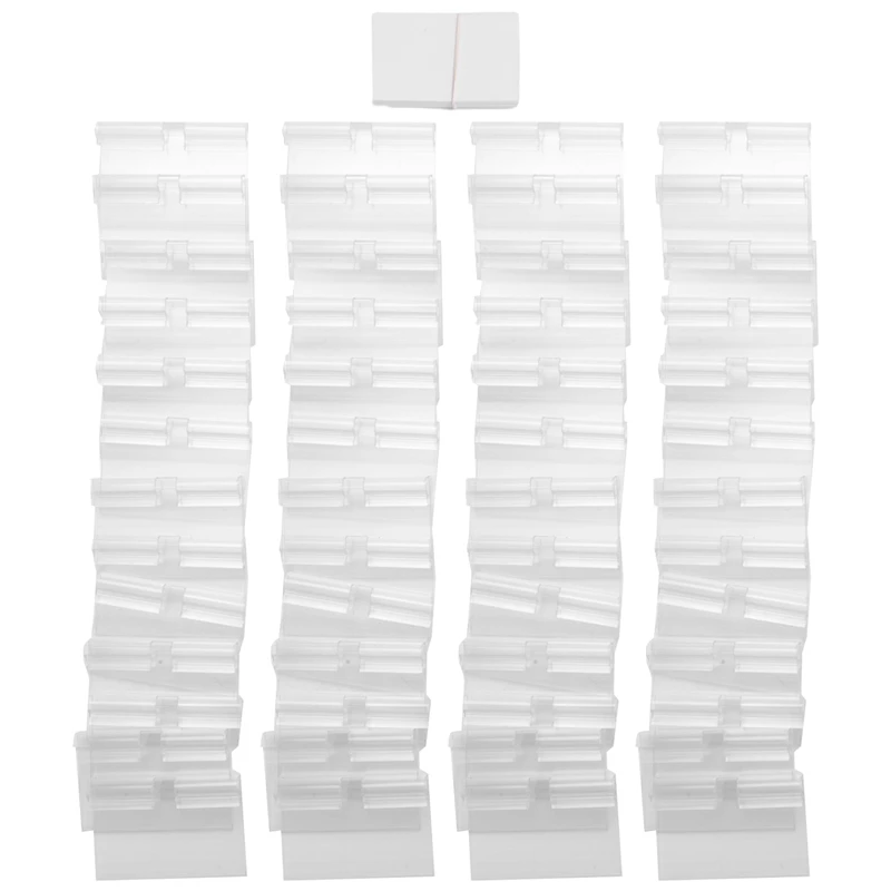 

200Pcs Clear Plastic Label Holder Price Tag, Shelf Label Clip Removable Label Holder For Storage Bins Basket Labels