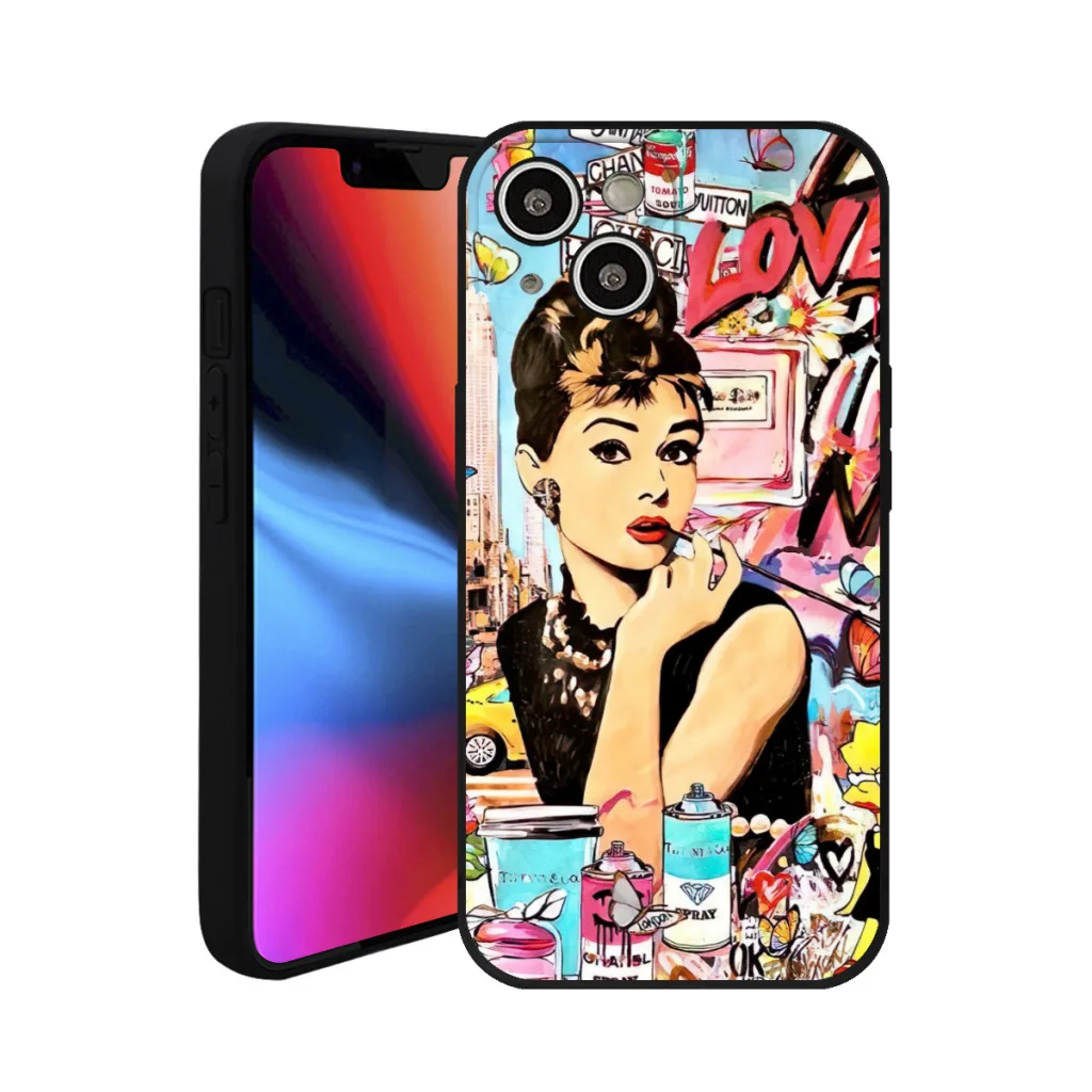 Чехол для телефона iPhone 15 Pro Max силиконовый чехол с граффити поп-арт роскошный