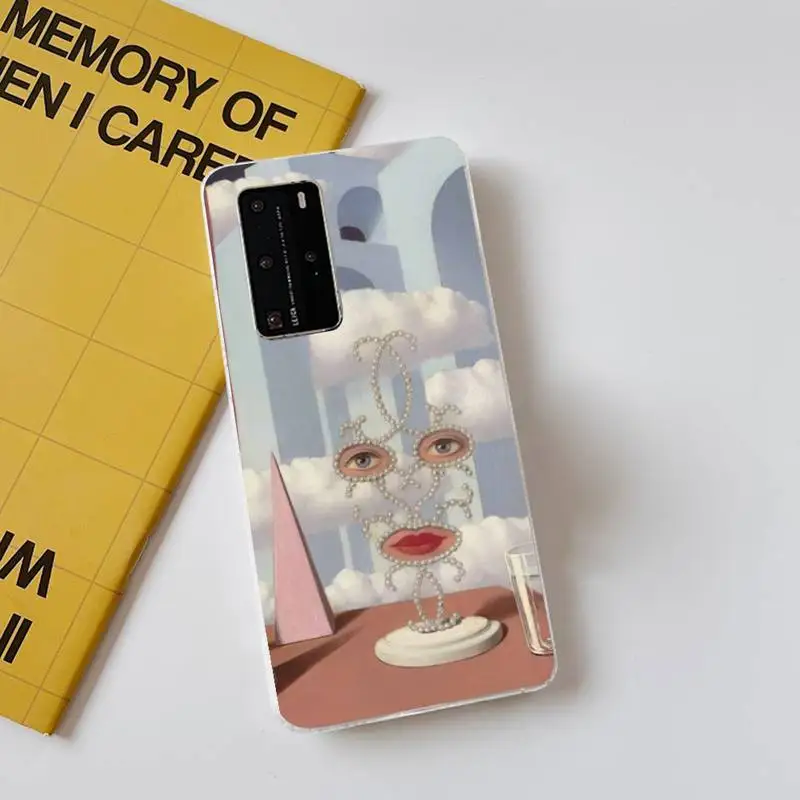 Rene Magritte Phone Case for Samsung S21 A10 for Redmi Note 7 9 for Huawei P30Pro Honor 8X 10i cover