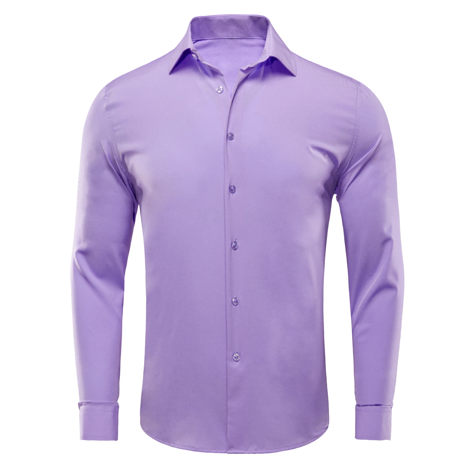 Hi-Tie Jacquard Silk Mens Shirts Long Sleeve Slim Lapel Dress Suit Shirt Casual Blouse Yellow Blue Mint Pink Purple Green Brown