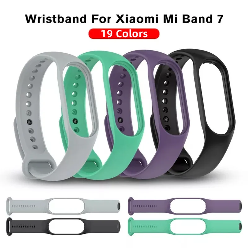 

For Mi Band 7 6 5 Strap Bracelet Sport Silicone Replacement Wristband Belt Miband 7 6 5 4 3 2 Straps For Xiaomi M7 M6 Wriststrap