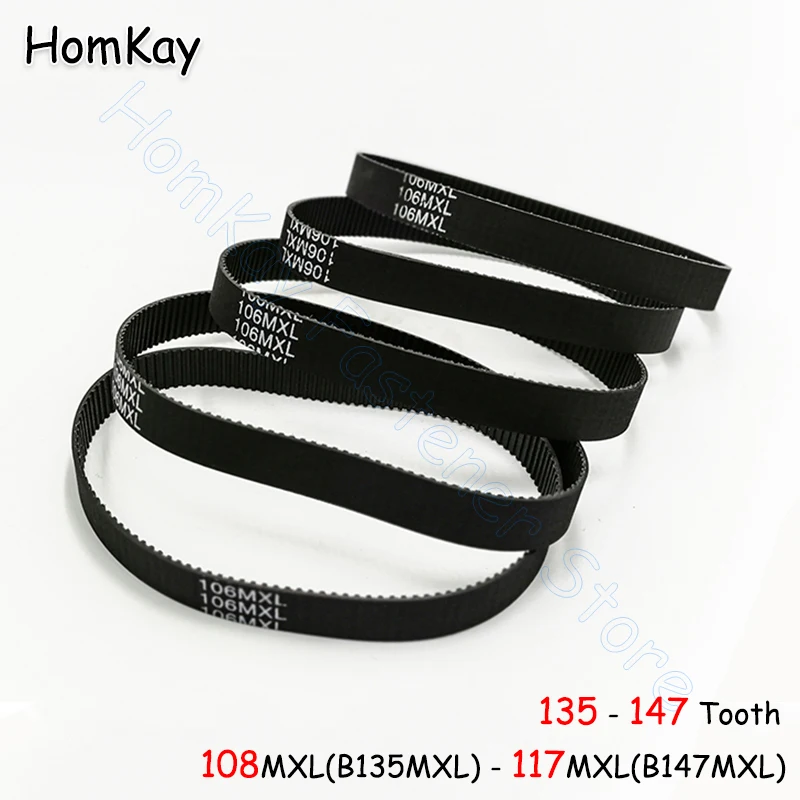 

MXL Timing Belt Rubber Closed-loop Transmission Belts Pitch 2.032mm No.Tooth 135 136 137 138 139 140 142 - 147Pcs width 6 10mm