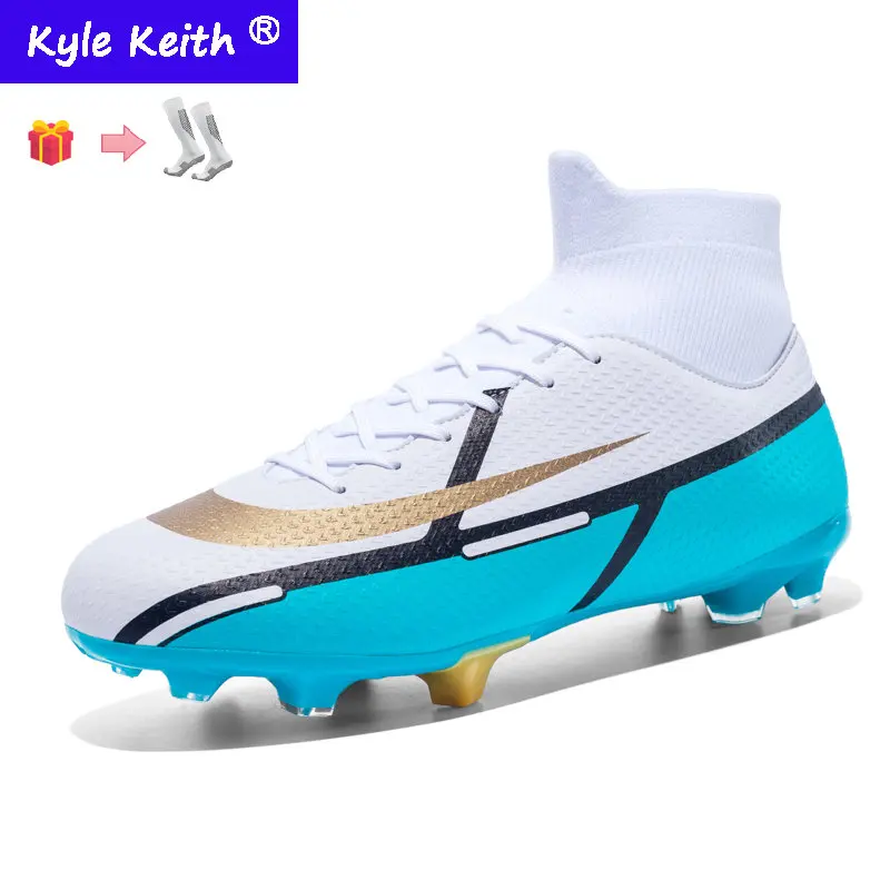 Designer Men Boys Girl Soccer Shoes TF/FG Football Boots High Ankle Kids Chuteira Campo Cleats Training Sport Sneakers Size35-45 enlarge