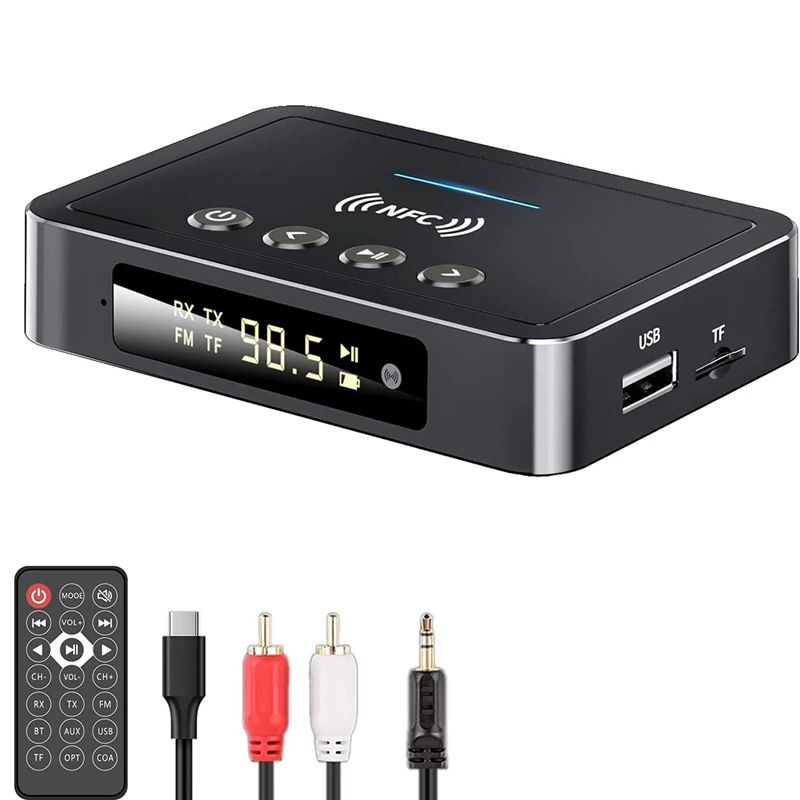 

Bluetooth Receiver 2 In 1 NFC Bluetooth Transmitter & Adapter, For Home Stereo, Audio Adapter Laptop Amplifier Projector