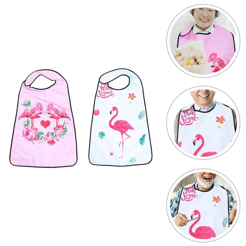 

2pcs Portable Polyester Bibs Adult Rice Pinafores Aprons Eating Pinafores for Adults