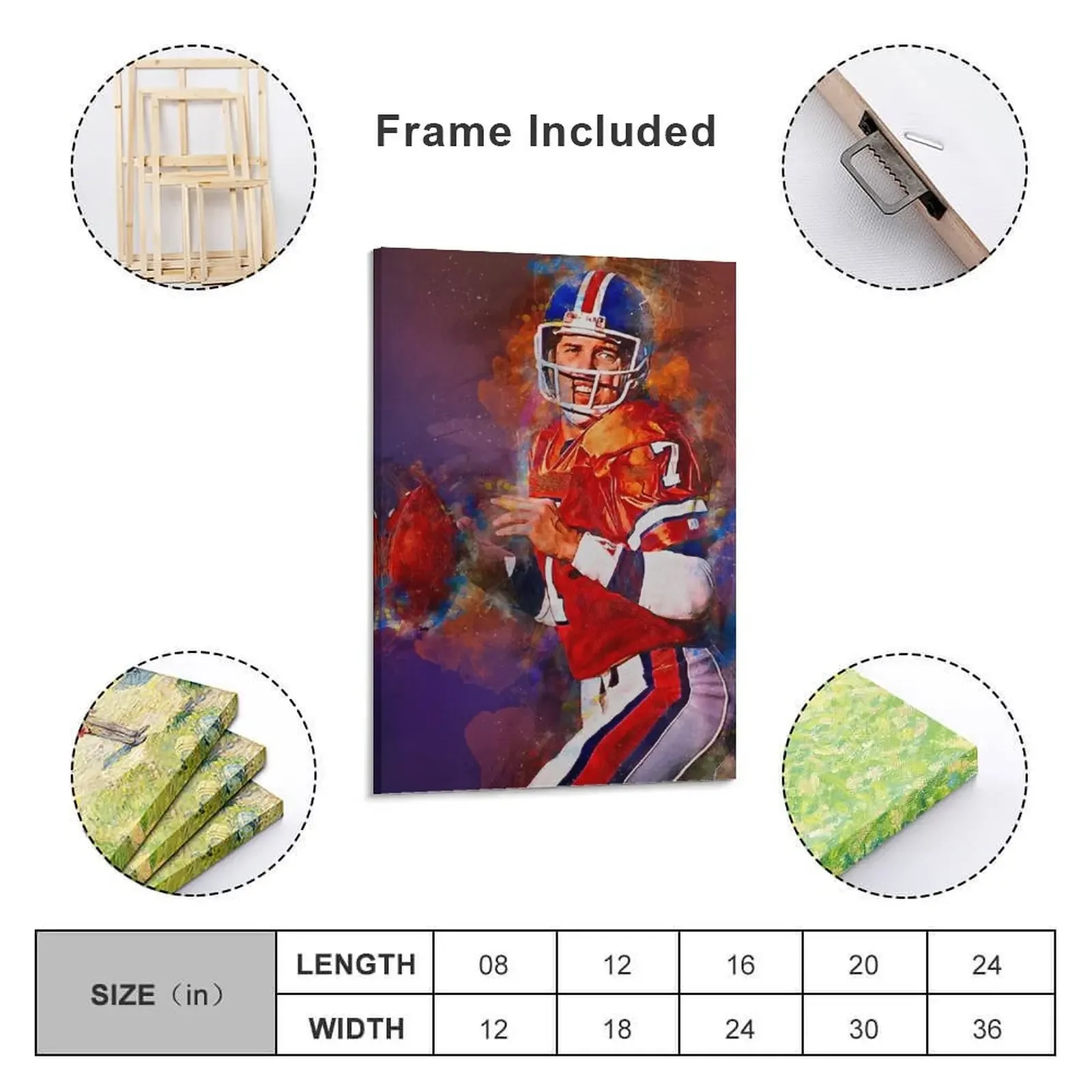 Elway Broncos смешанная среда холст картина на стене плакат аниме украшение