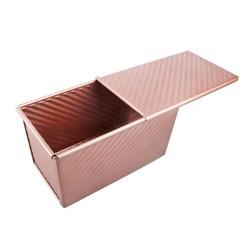 

Baking Pullman Loaf Pan with Cover Bread Pan with Lid Nonstick Rectangle Corrugated Toast Box for Oven Dough Cavity