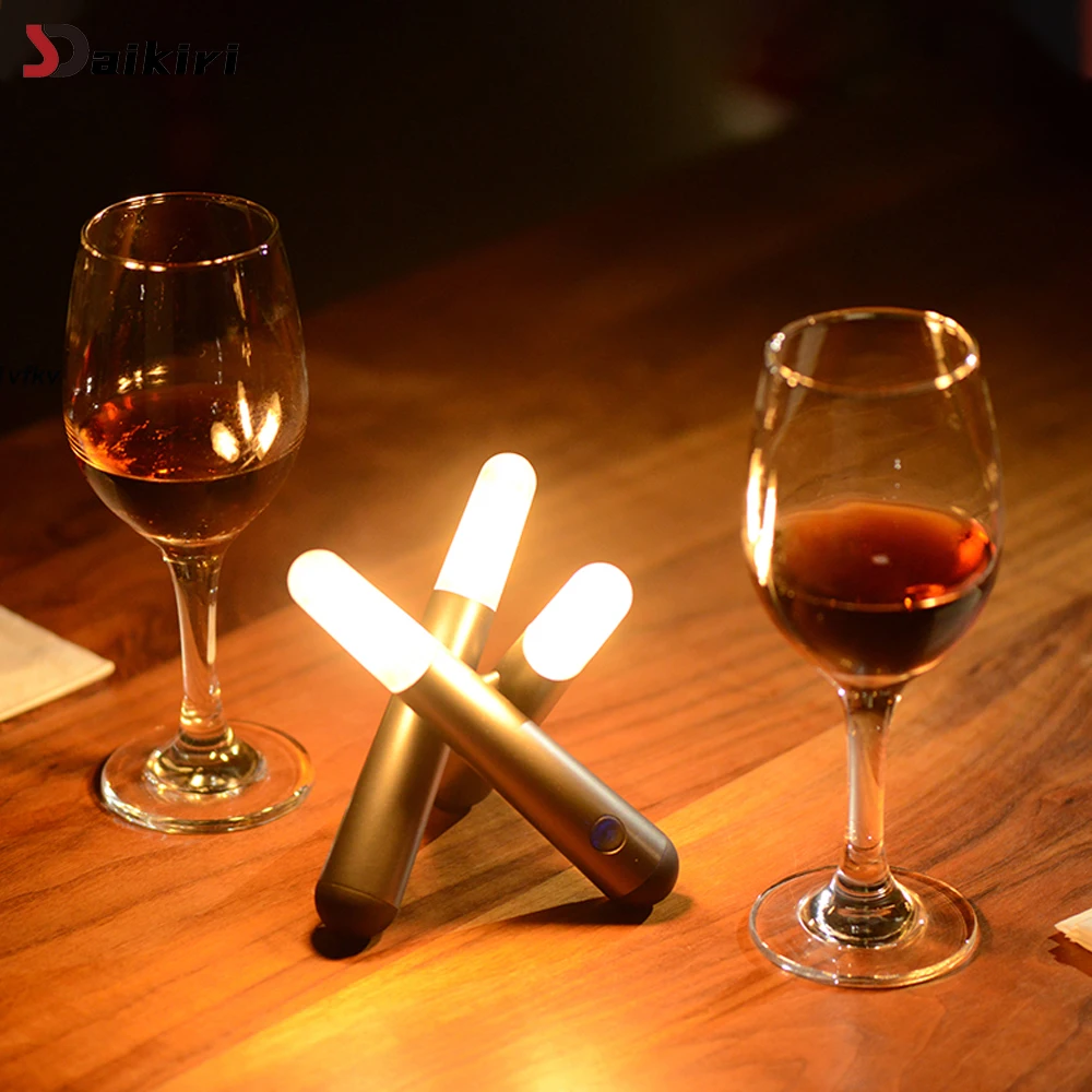 

USB Lights Candle Matches LED Mini Firewood Lamp Vintage Decoration Home Room Atmosphere Light Rechargeable Elf Bar Night Light