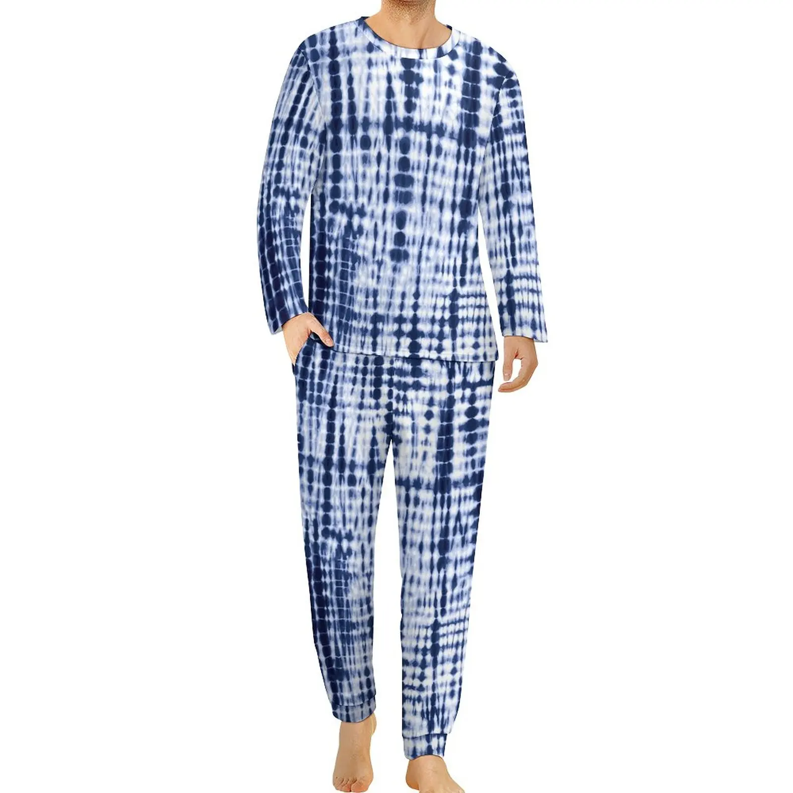 

Пижама Мужская с принтом, теплый пижамный комплект из двух предметов, с длинным рукавом, с графическим принтом, в винтажном стиле, большие размеры, весна