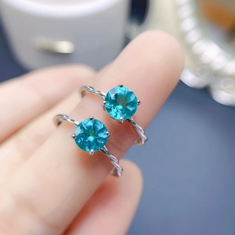 

Natural gem ring green gem paparacha rare gem Topaz Ring 925 Sterling Silver