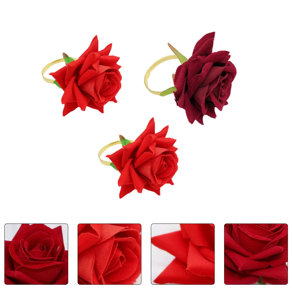 

3PCS Dinner Table Decoration Serviette Buckle Holiday Napkin Rings Vintage Napkin Rings Reindeer Napkin Rings
