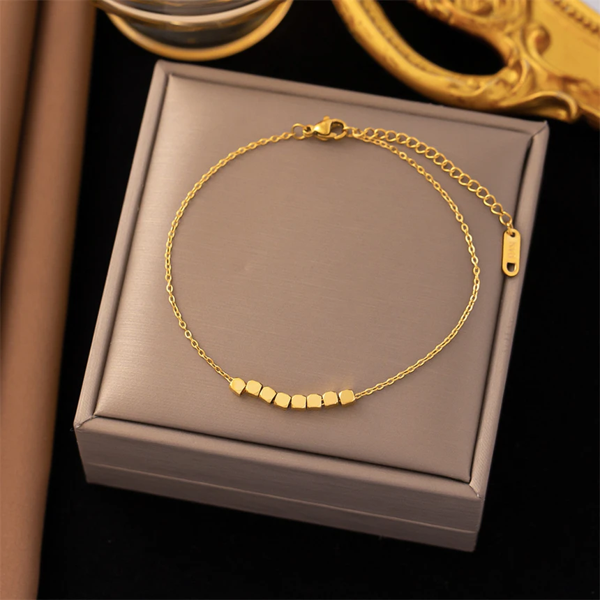 Браслет на запястье из нержавеющей стали 316L небольшой сахарный куб простые