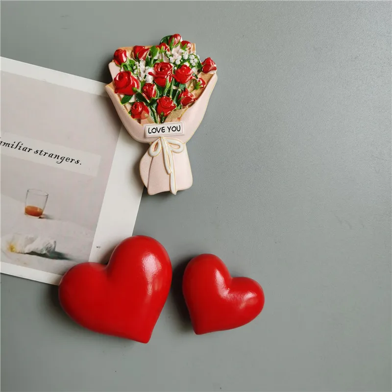 Купите 5 и получите 1 3D Милые магниты на холодильник кавайная Роза Подсолнух