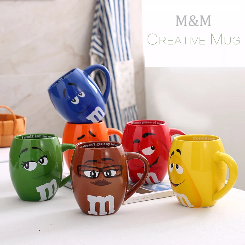 

Креативная чашка m & m мм, цветная керамическая чашка для напитков, кофе, овсянка, кофейная чашка, эмалированная кофейная чашка, чашка для молока, воды, чая, напитков