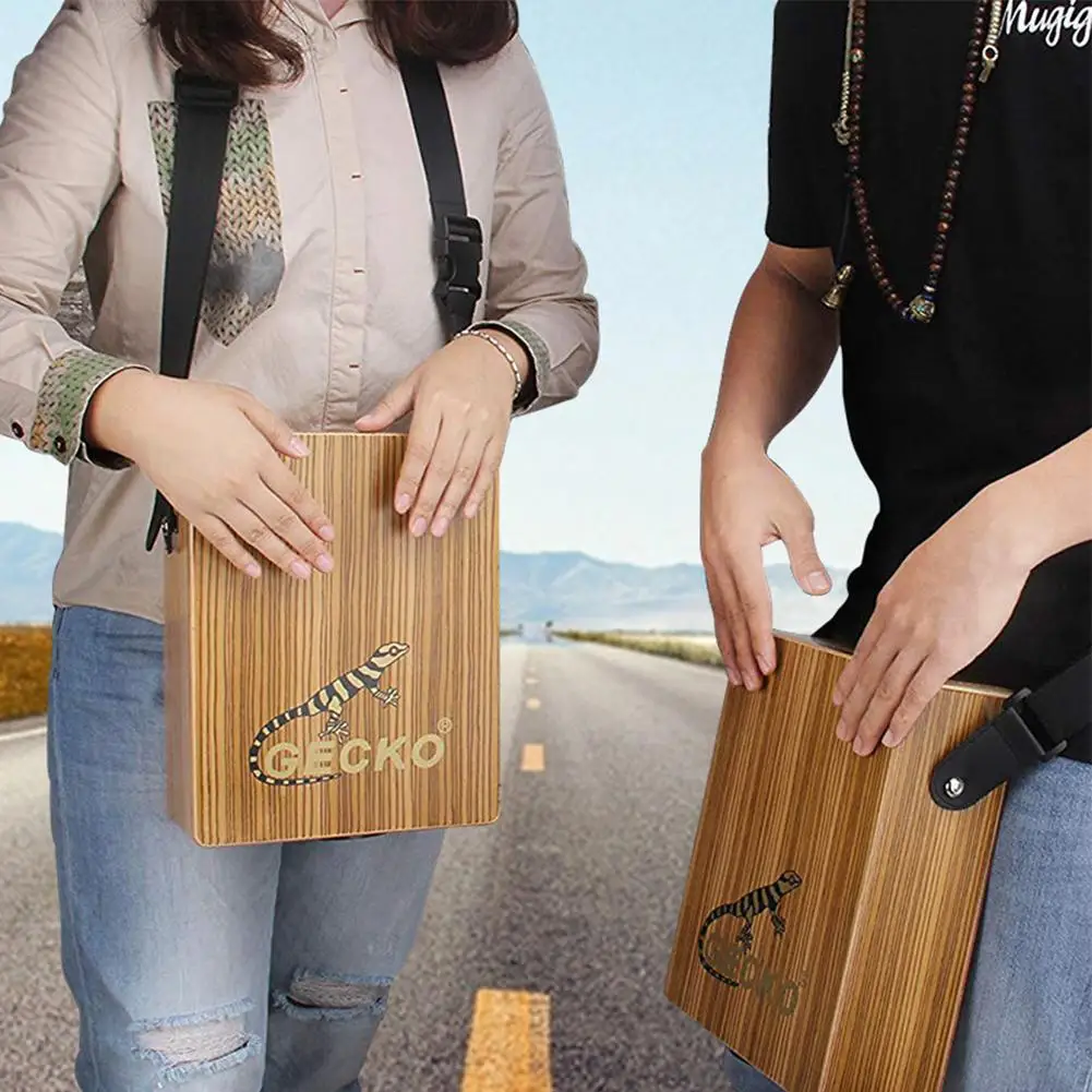 

Wooden Cajon Portable Travel Hand Drum With Strap Buckle Professional Playing Beginner Percussion Instrument