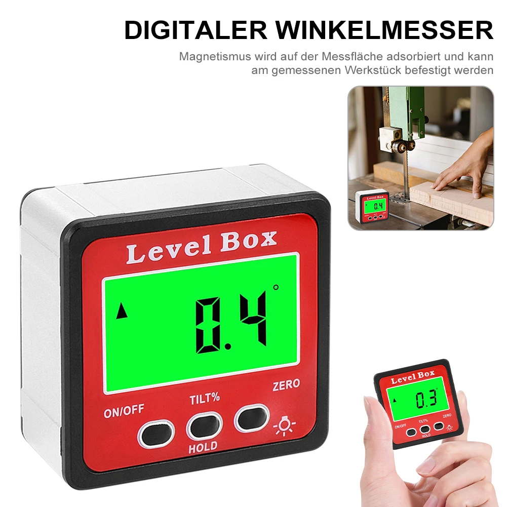 Digital Level Angle Gauge Magnetic Protractor Inclinometer with Hold Function LCD Backlight Display Angle Finder Level Measure