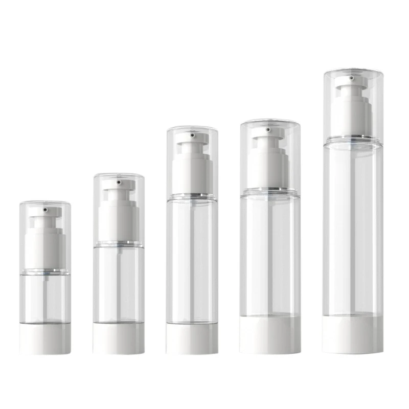 

15ml/30ml/50ml/80ml/100ml Airless Lotion Cream Pump Bottle Refillable Empty Clear Travel Containers Liquid Vacuum Press Jar New
