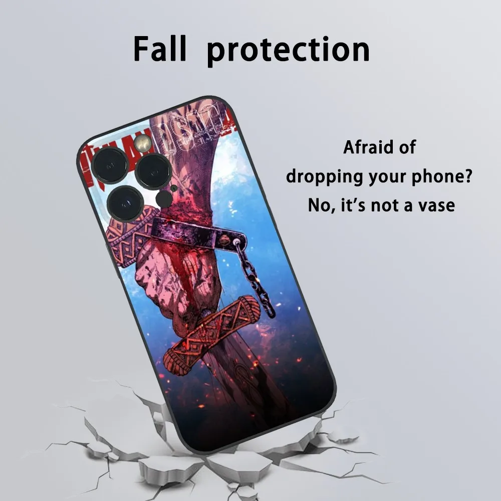 Чехол для телефона V-Vinland Saga в стиле аниме iPhone 16 15 14 13 Pro Max Plus Mini Frosted Soft Shell Funda