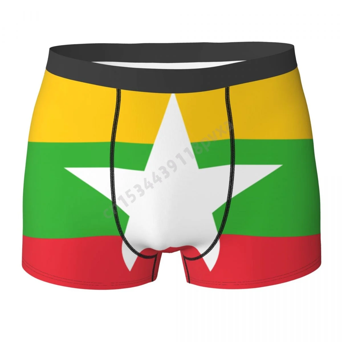 

Men Panties Myanmar Flag Burmese Country Boxer Shorts Polyester Underpants For Boys Male Large Size