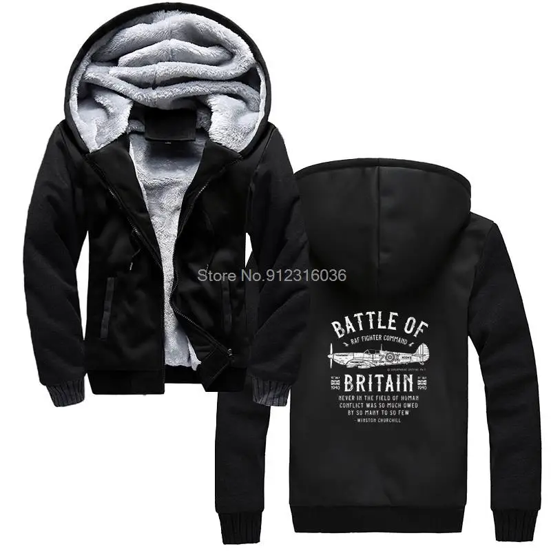 

Battle of Britain WW2 The Few Winston Churchill Spitfire Hoodie Winter Men Jacket Hoody Coat Hooded Sportswear Streetwear