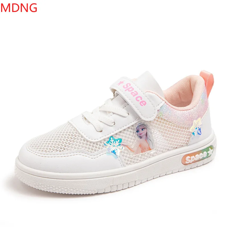 

Girls' Sports Shoes Princess Mesh Shoes 2022 Children's Casual Breathable Shoes Students Small White Shoes Running Shoes Chunky