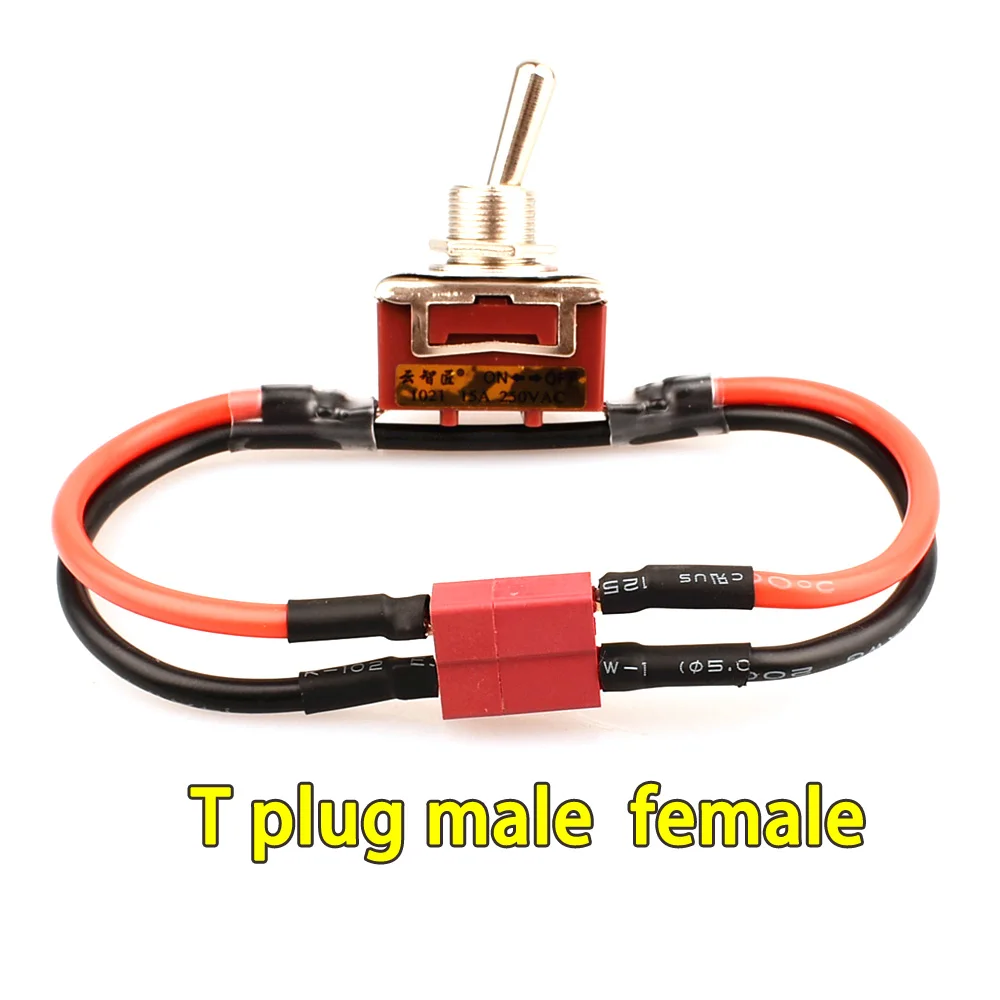 

1pcs Large Current High Load Switch w XT60 XT90 T Plug Power On-off Toggle Switches for RC Airplane ESC Motor Connecting Adapter