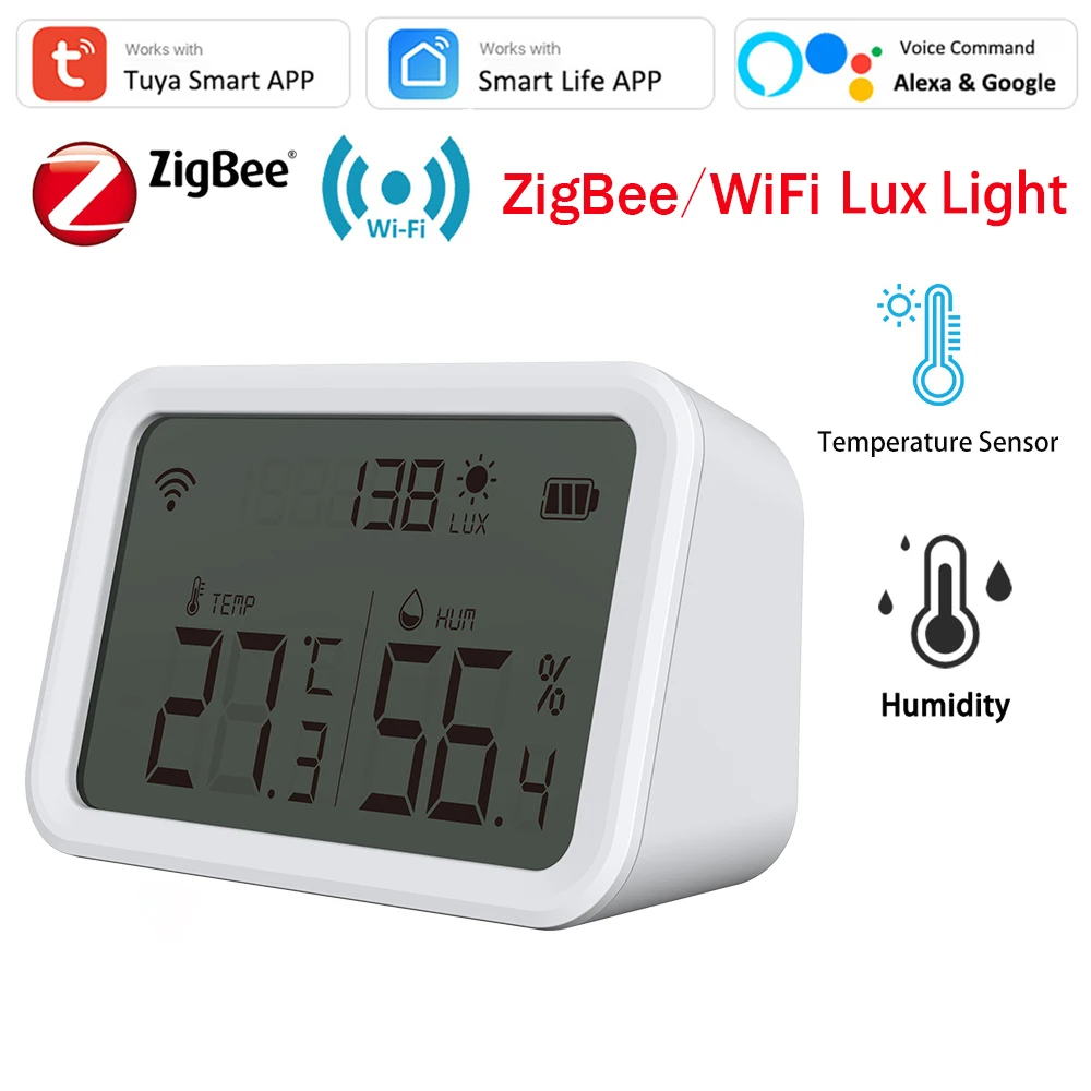 Фото Alexa Google Tuya ZigBee WIFI Датчик температуры и влажности Интеллектуальная настройка