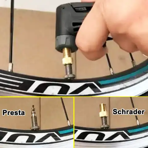 ATsafepro 5 шт., велосипедные насадки, латунный адаптер клапана Presta, преобразующий Presta в Schrader, накачивающий шину с помощью стандартного велосипед...