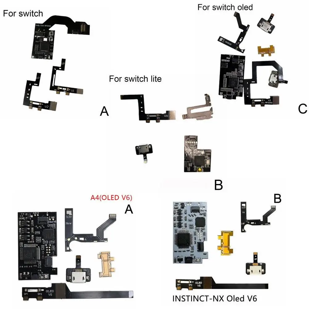 

10 Set For Ns Switch Cpu Cable For NS Switch/lite/oled Game Console Cable For Switch OLED V6 Core Chip Rp2040 For Hwfly Core