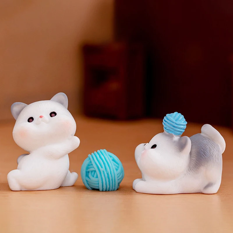 Микро кошки мультяшные фигурки милый котенок миниатюры животные пейзажные